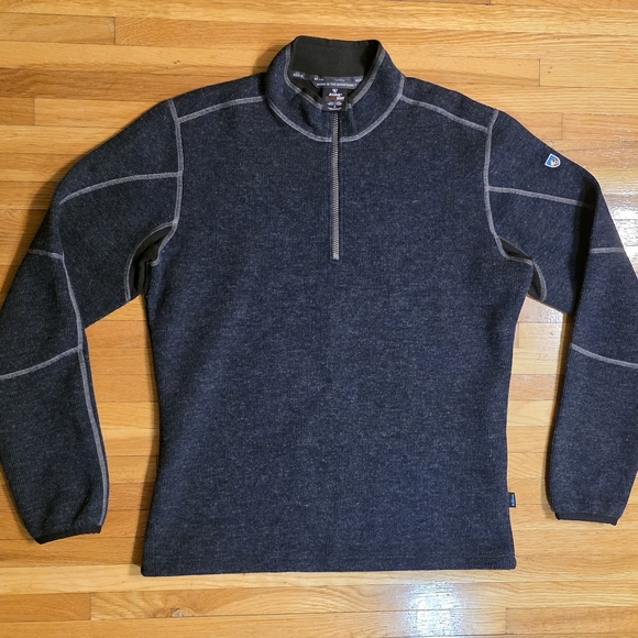 Kuhl Other - Kuhl Men's Medium Chianti Wool Fleece Blend Thor Charcoal 1/4 Zip Fleece Sweater